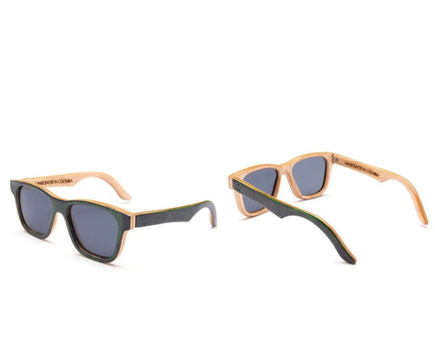 Alice Shoal 1002 La Paz Maple Wood Sunglasses Polarized Lenses Color Black