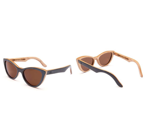 Alice Shoal 1009 Morgans Head Maple Wood Sunglasses Polarized Lenses Color Brown