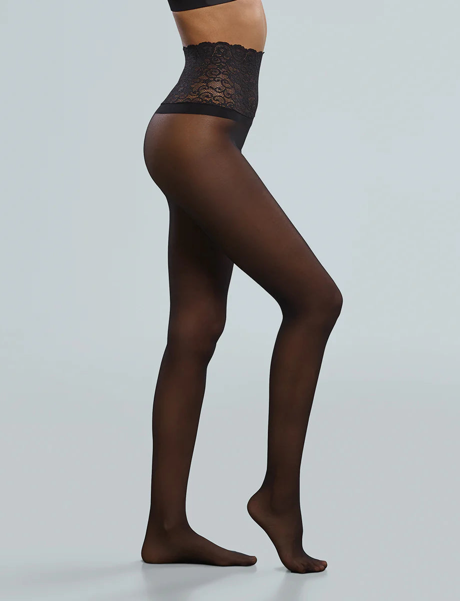 Commando Sexy Sheer Lace Waistband Tights
