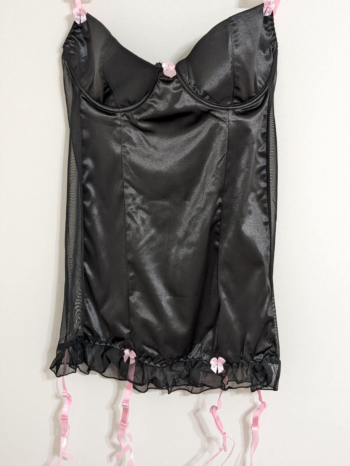 CLEARANCE - Lingerie Set With Garter built and Matching G-String