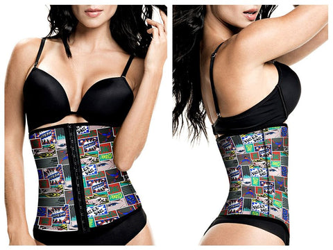 TrueShapers 1063 Latex free Workout Waist Training Cincher Color Turquoise