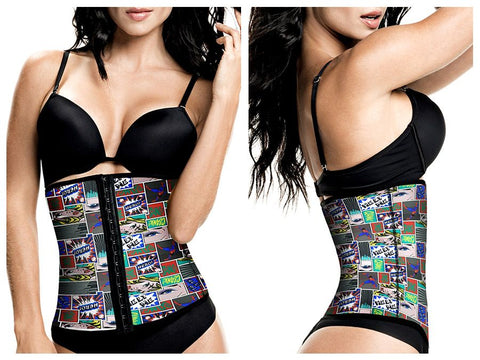 TrueShapers 1063 Latex free Workout Waist Training Cincher Color Turquoise