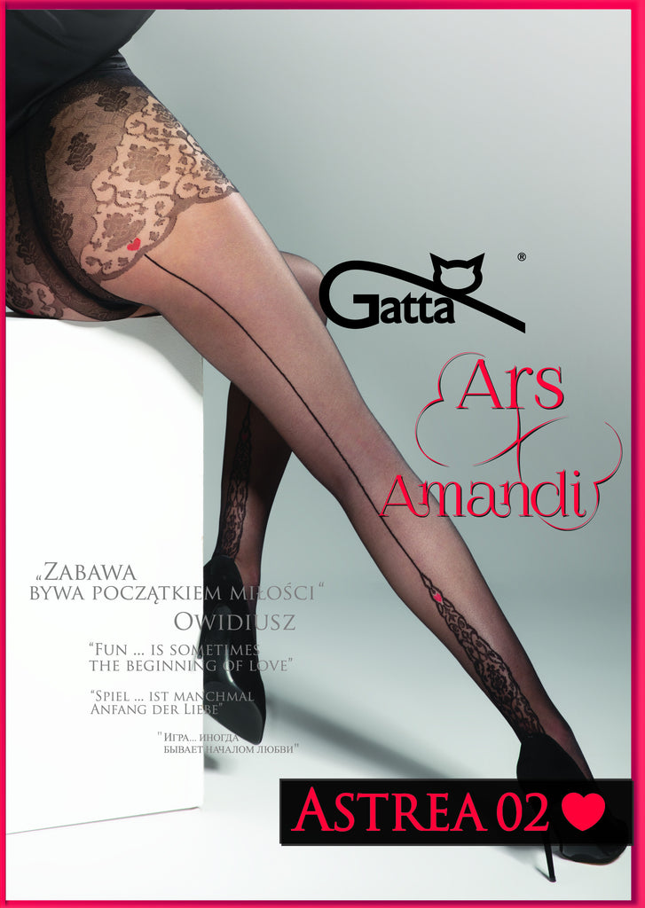 Gatta Astrea 02 Sheer Patterned Pantyhose with Back Seam