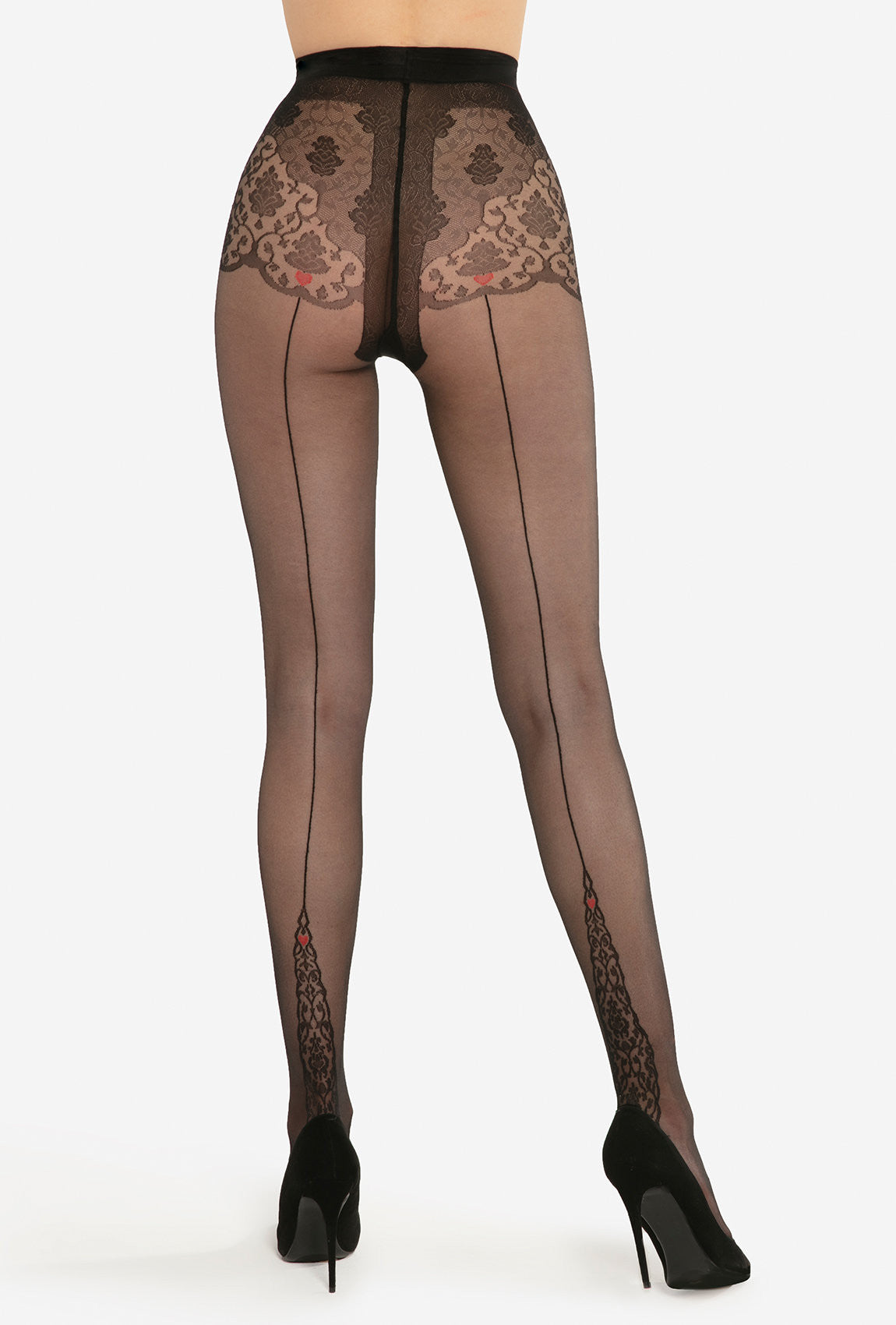 Gatta Astrea 02 Sheer Patterned Pantyhose with Back Seam