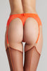 Maison Close 20 Den Sheer Cut and Curled Brown/Orange Seamed Stockings