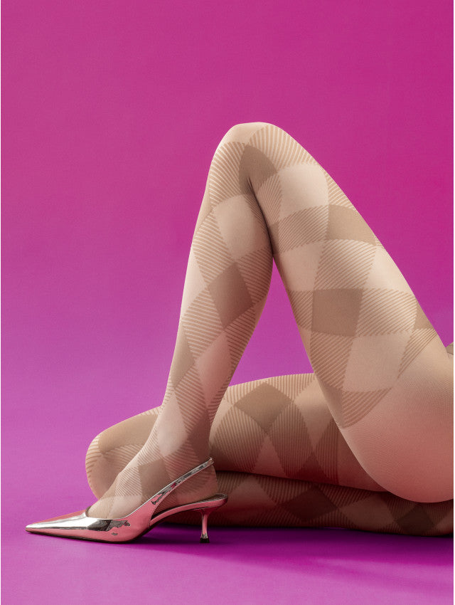 Fiore Alex 20 Den Plaid Pattern Pantyhose Flash Dance Collection