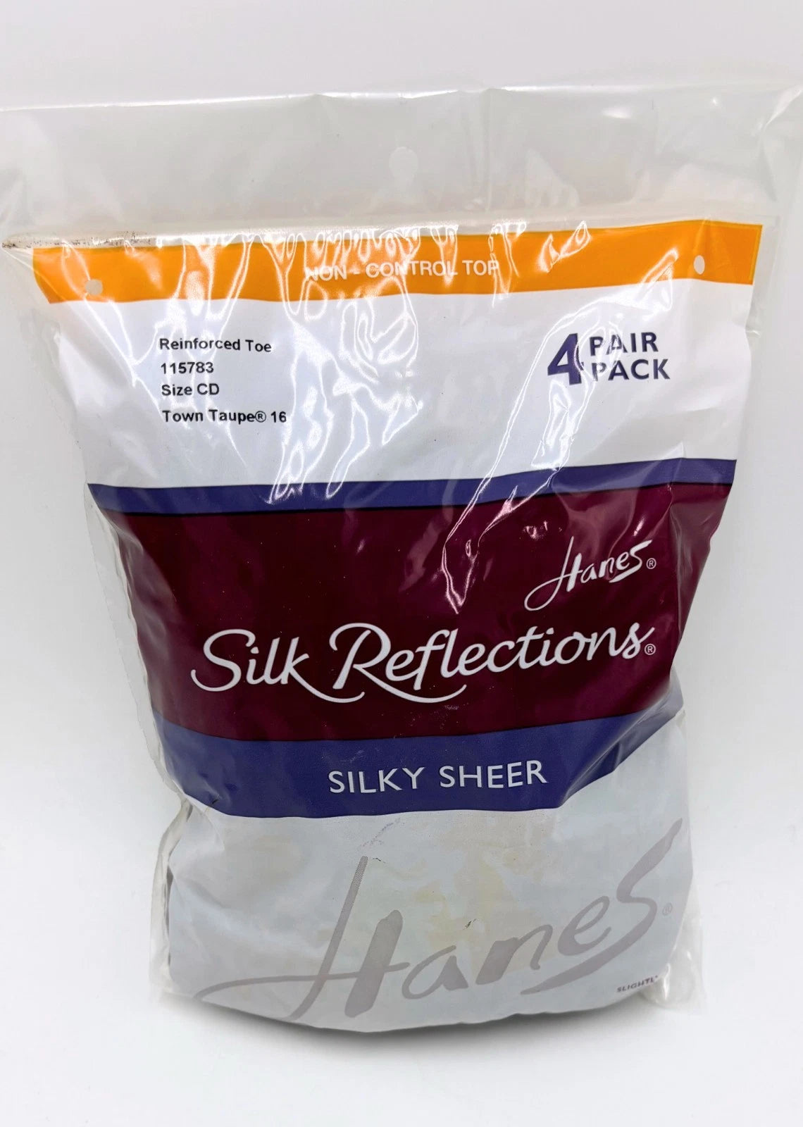 Hanes Silk Reflections Silky Sheer Non-Control Top Reinforced Toe 4 PACK