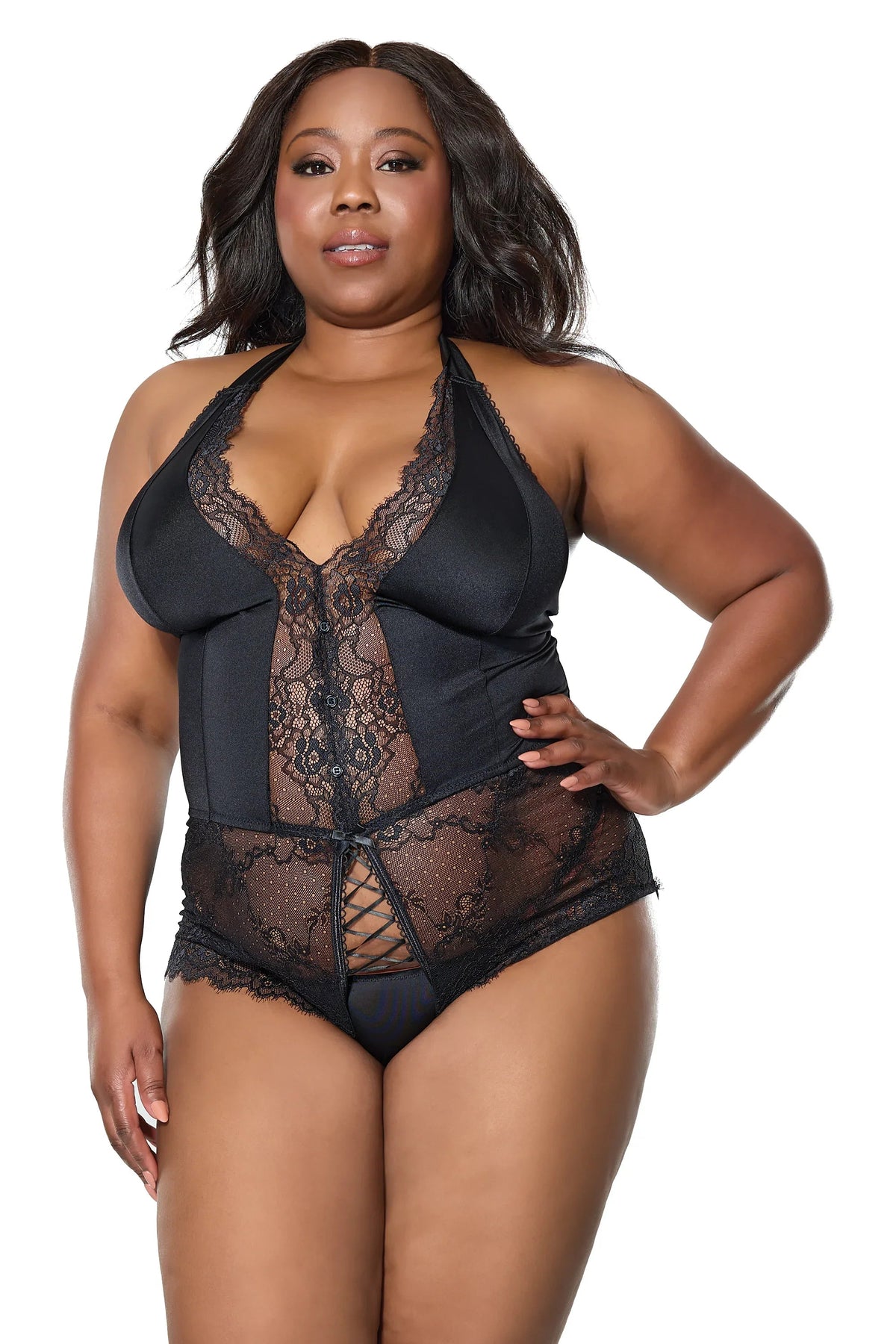 Flirtatious Reveal Crotchless Teddy