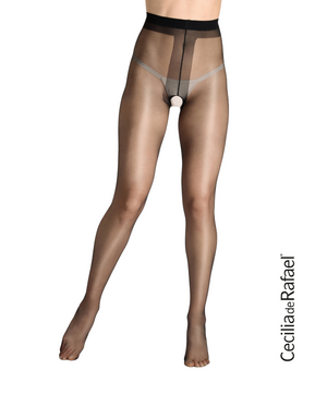 Cecilia de Rafael Crotchless Vidrio A Glossy Shiny Pantyhose Open Gusset Tights 15D