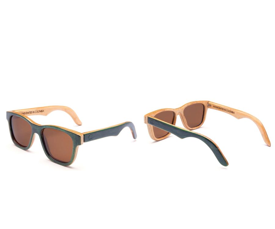 Alice Shoal 1003 The Peak Maple Wood Sunglasses Polarized Lenses Color Brown