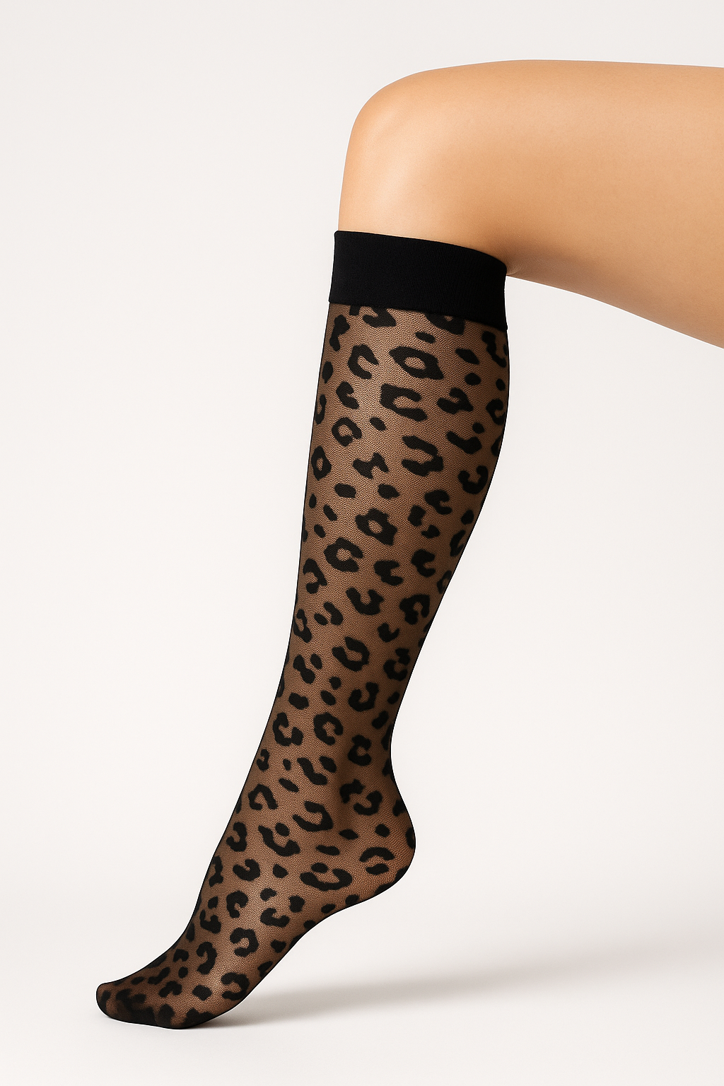 Cecilia De Rafael Felin 20 DEN Leopard Knee Highs