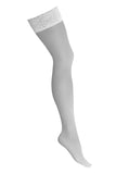 Kotek H012 White 15 Den Thigh Highs with Floral Lace Band