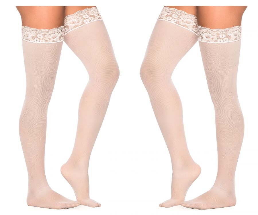 Mapale 1094 Mesh Thigh Highs Color White