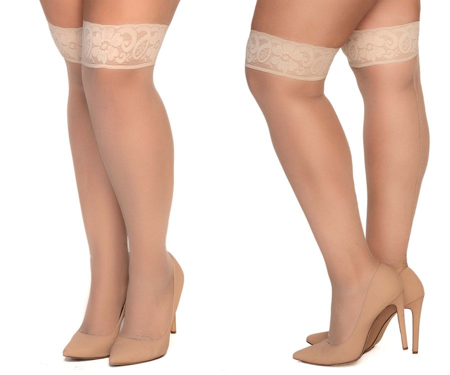 Mapale 1101 Mesh Thigh Highs Color Nude