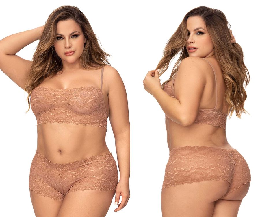 Mapale 206X Panty and Top Lace Set Color Taupe