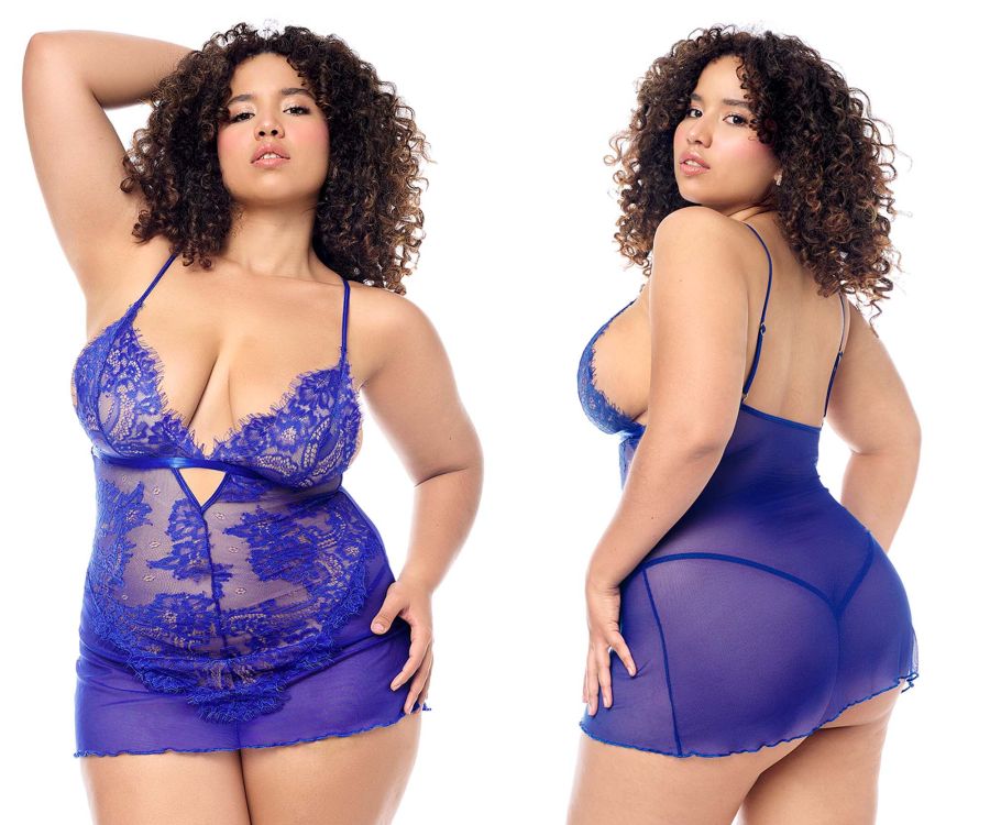 Mapale 7612X Babydoll with matching Panty Color Blue