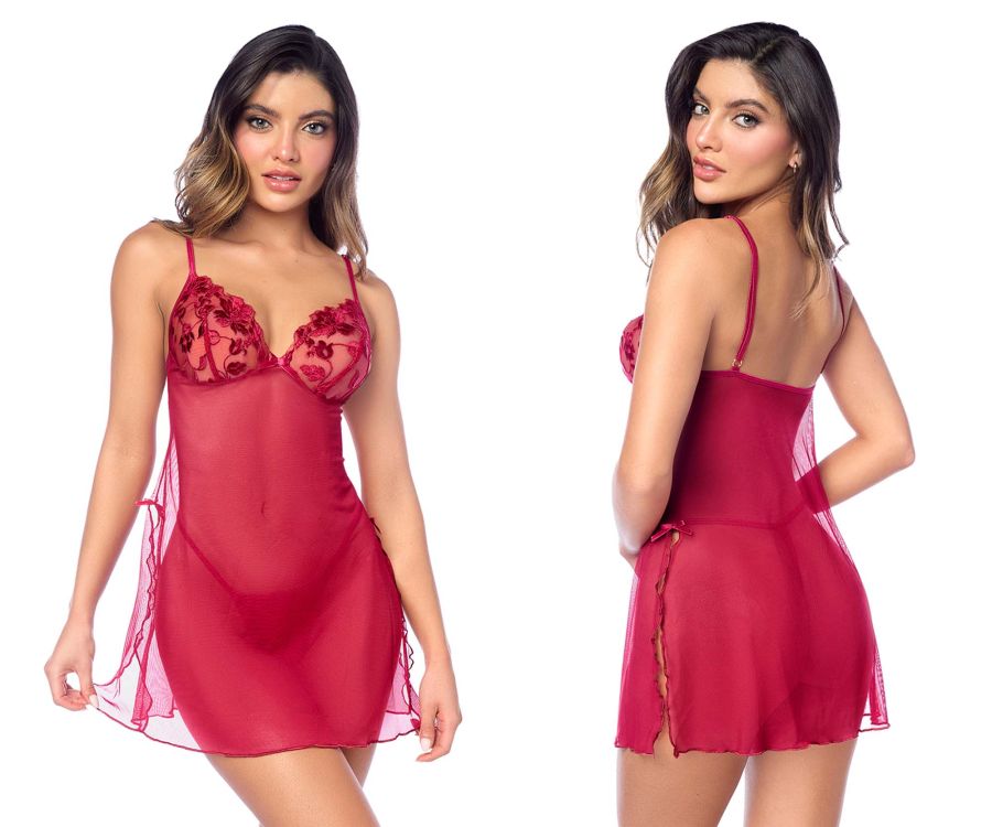 Mapale 7620 Babydoll with matching Panty Color Red