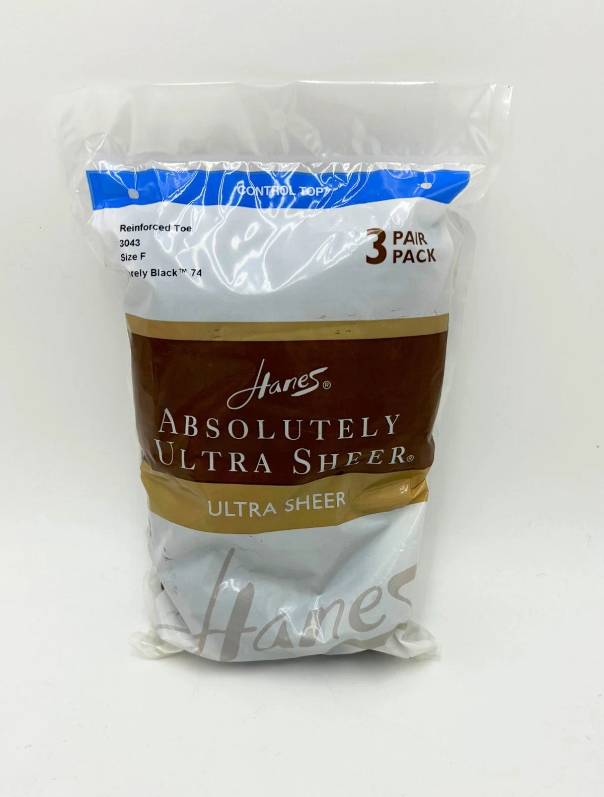 Hanes Absolutely Ultra Sheer Pantyhose 3-Pack Barely Black