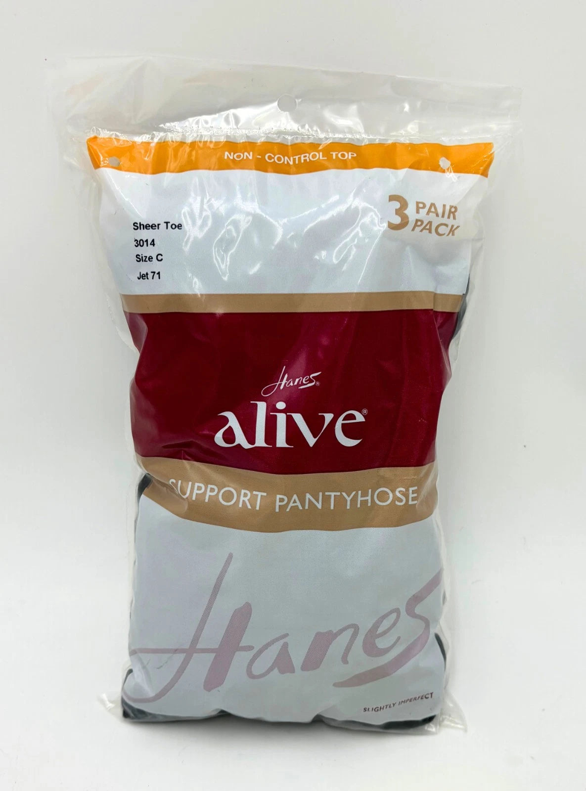 Hanes Alive Support Pantyhose Non Control Top Sheer Toe 3 Pack 3014