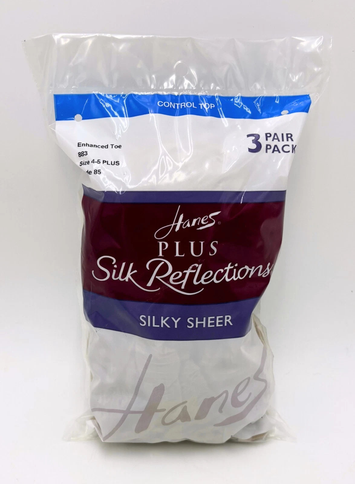 Hanes Plus Silk Reflections Silky Sheer Control Top Enhanced Toe 3 PACK