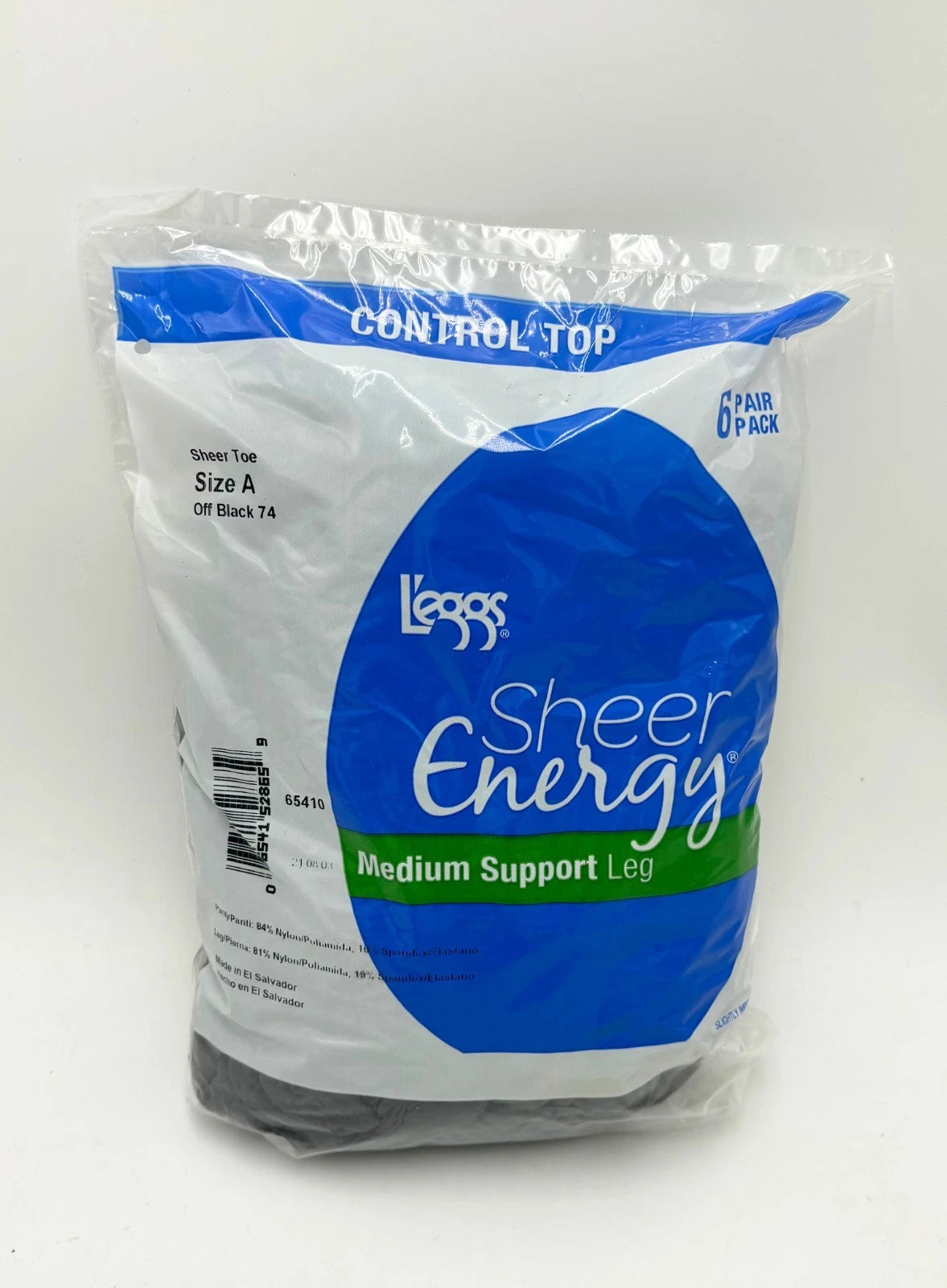 L'eggs Sheer Energy Medium Support Pantyhose Control Top 6 pack