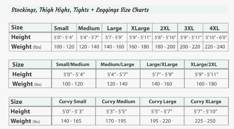 Stocking Girl Size Chart