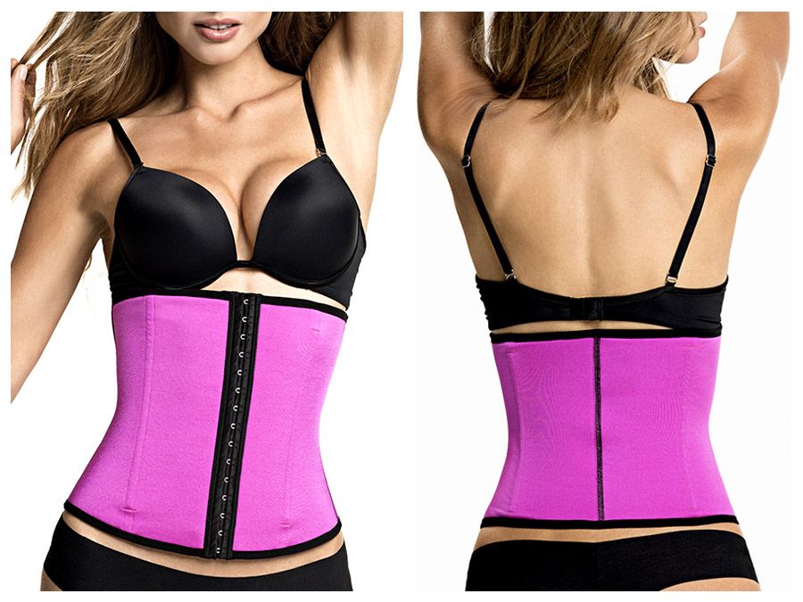 TrueShapers 1063 Latex free Workout Waist Training Cincher Color Fuchsia