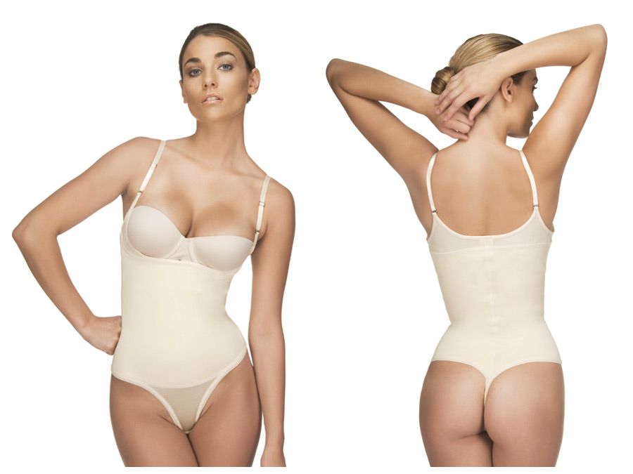 Vedette 111 Evonne Underbust Bodysuit in Thong Color Nude