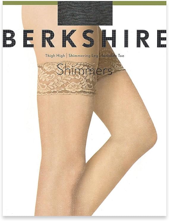 Berkshire Shimmers Lace Top Thigh High with Sandalfoot Toe 1340