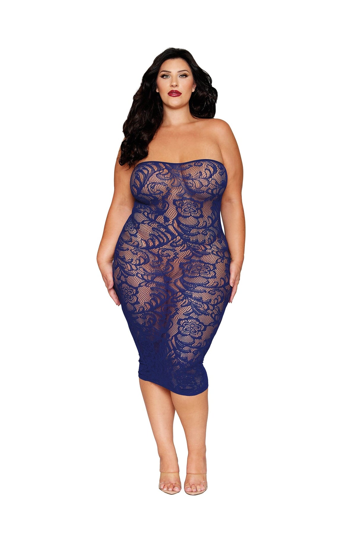 Dreamgirl Plus Eclipse Bodystocking Gown & Shrug
