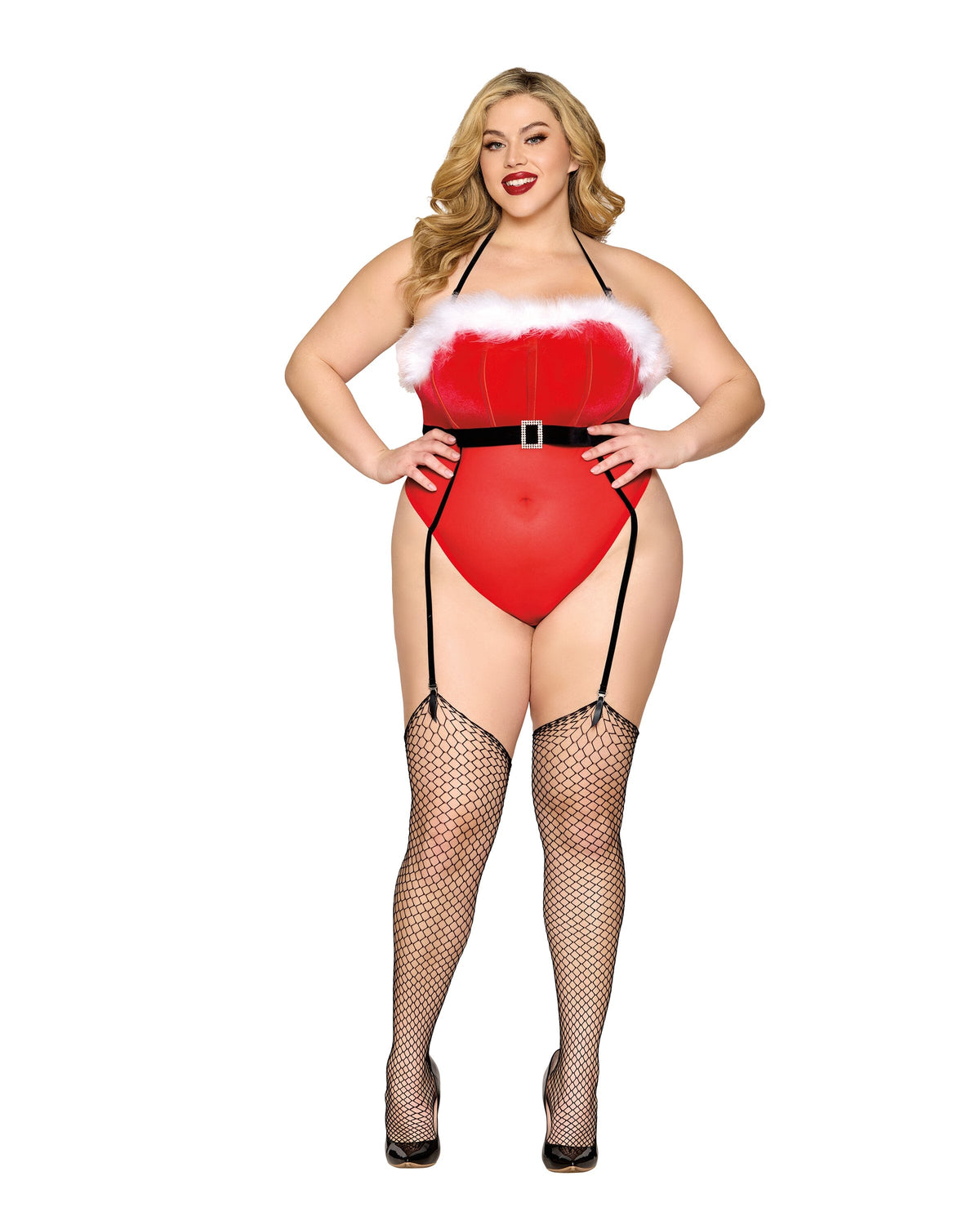 Dreamgirl Plus Size Santa Garter Teddy