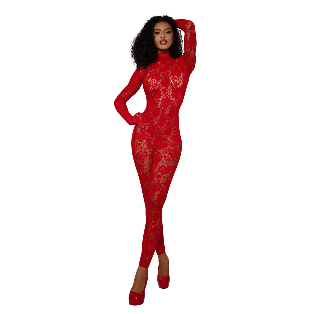 Dreamgirl Gloved Bodystocking - Red