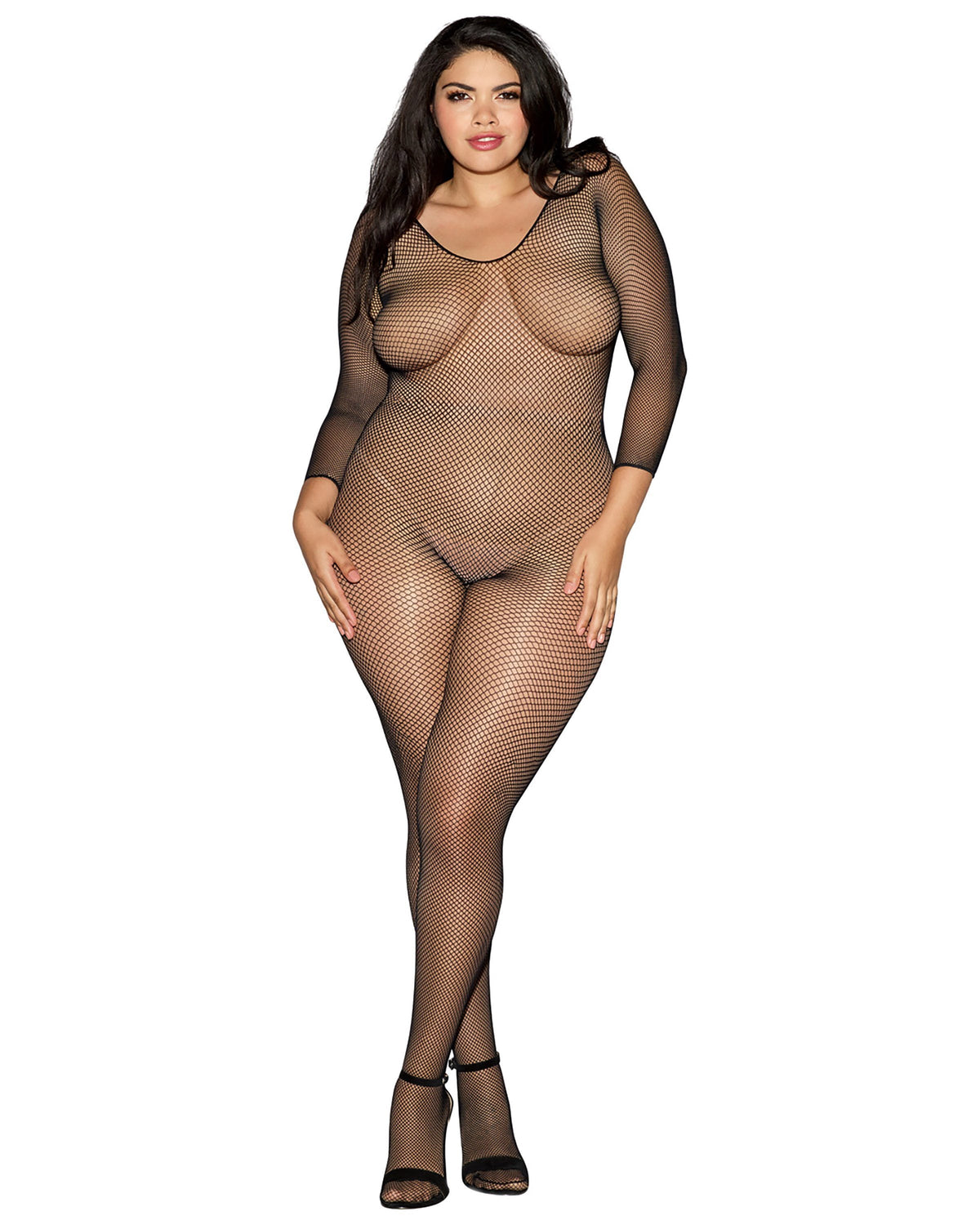 Dreamgirl Plus Size Fishnet Open Crotch Bodystocking