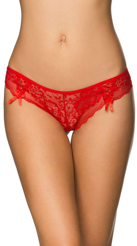 Rene Rofe Crotchless Mesh Skirted Thong With Garters