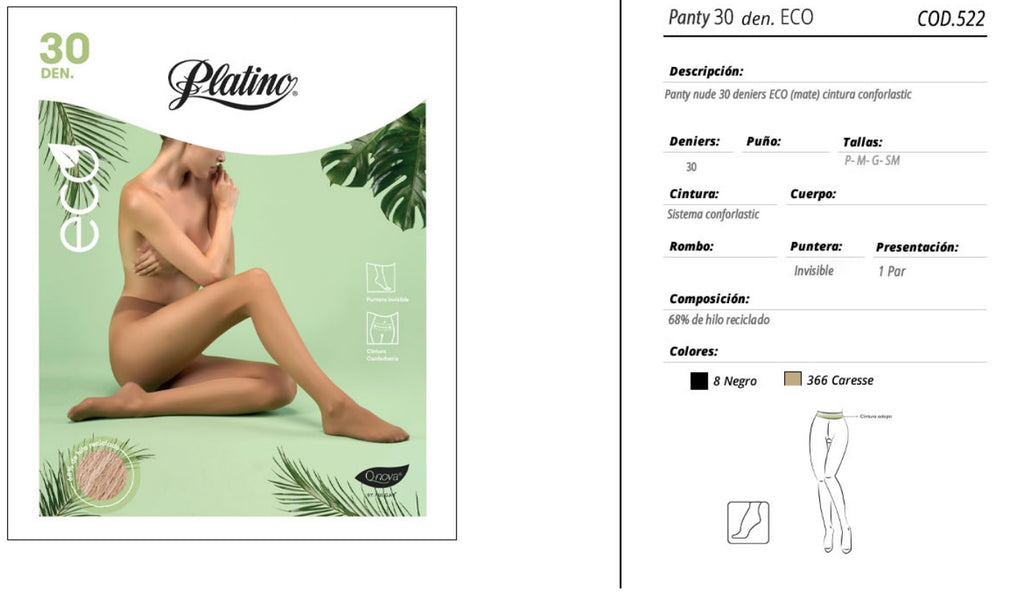 Platino Eco 13D Sheer to Waist Pantyhose - Matte Shine Wide
