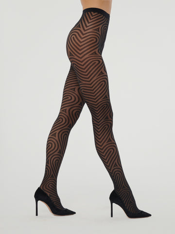 WOLFORD FATAL 15 DEN LACE TOP PANTYHOSE