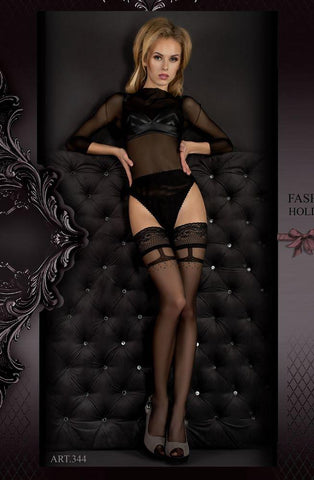 Passion ST003 Lace Band Thigh Highs