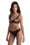 Amour Naughty Coquette Two Piece Lingerie Set Open Crotch