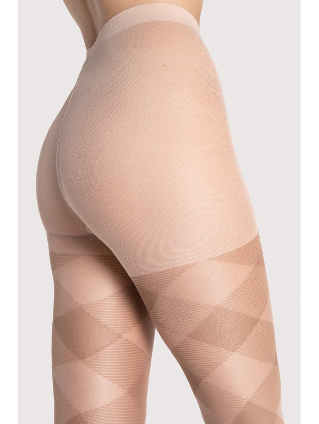 Red Plaid Tights Women's Opaque Patterned Pantyhose Available in