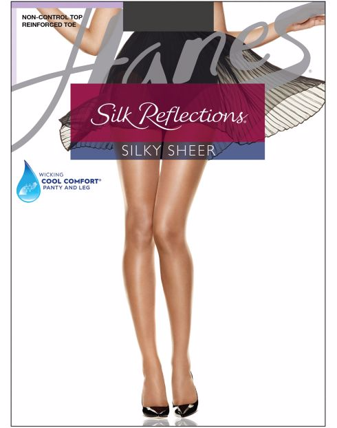 Hanes Silk Reflections Non-Control Top Reinforced Toe Pantyhose