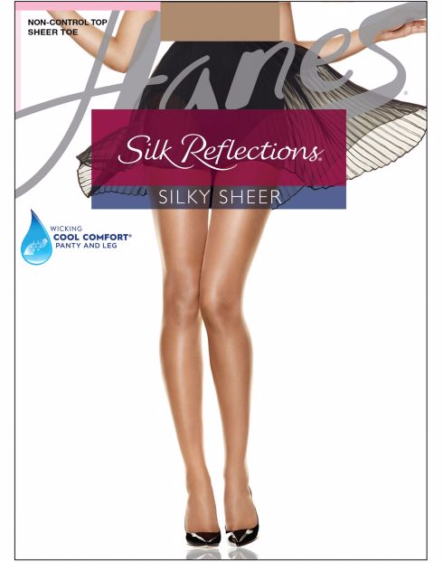 Hanes Silk Reflections Non-Control Top Sheer Toe Pantyhose
