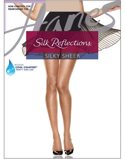 Hanes Silk Reflections Non-Control Top Reinforced Toe Pantyhose