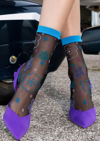 Trasparenze Santiago Floral Tattoo Effect Hosiery Socks